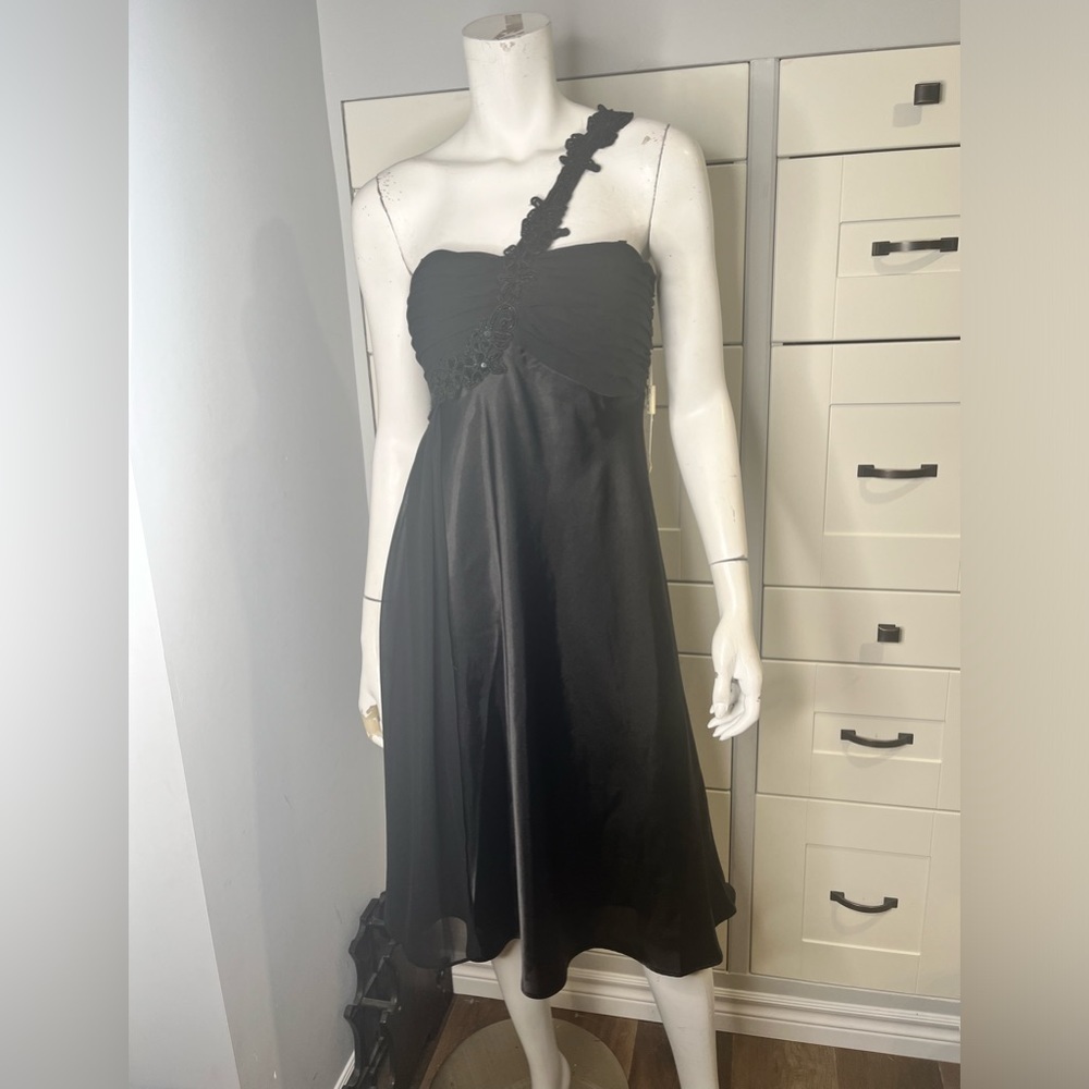 Jessica. NEW. LBD. Grad dress. Formal. Prom. One strap. Beading. Black. Size 10